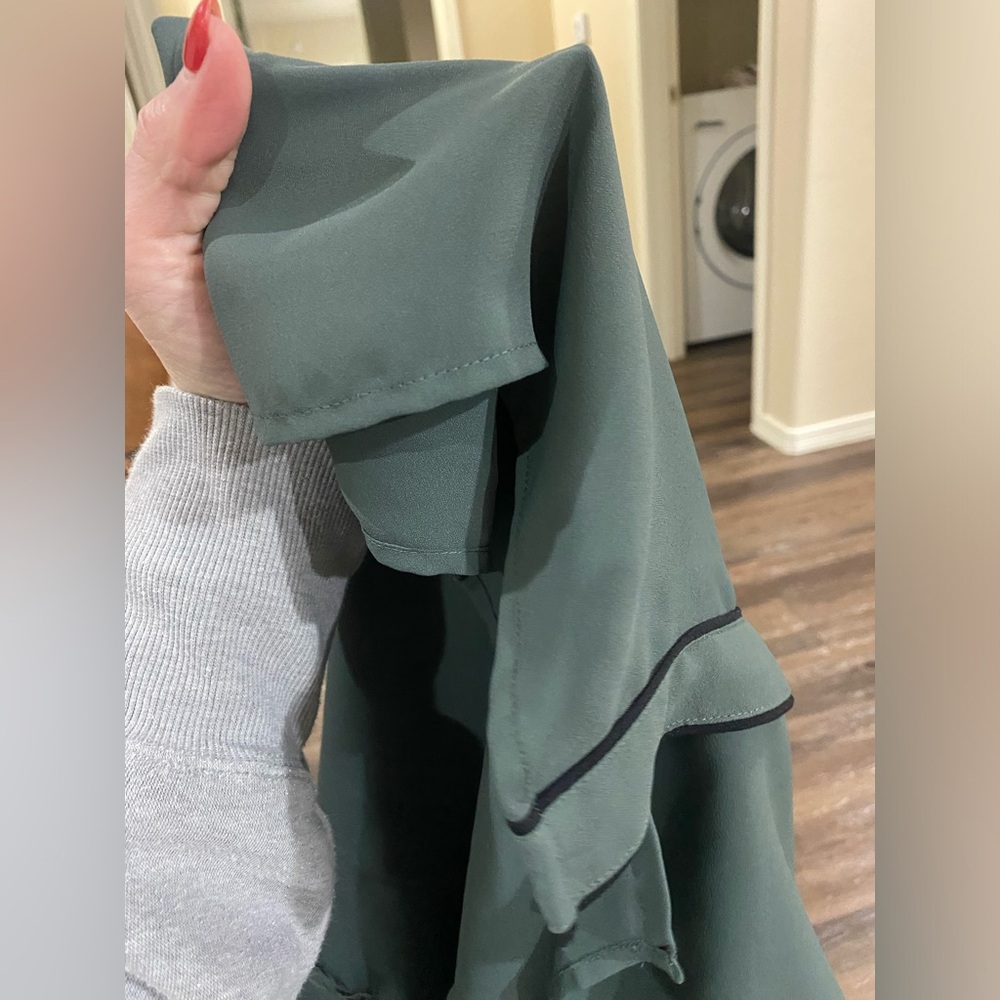 Green Express Button Up Blouse - image 5